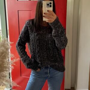 Vintage IRO Paris Mohair Wool Blend Sweater Made in Italy – Heathered Black Grey